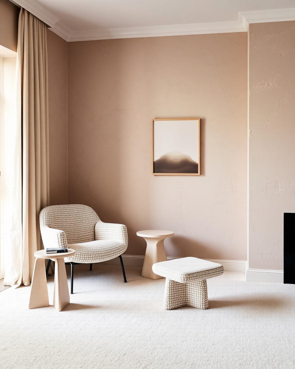 Warm minimal reading corner